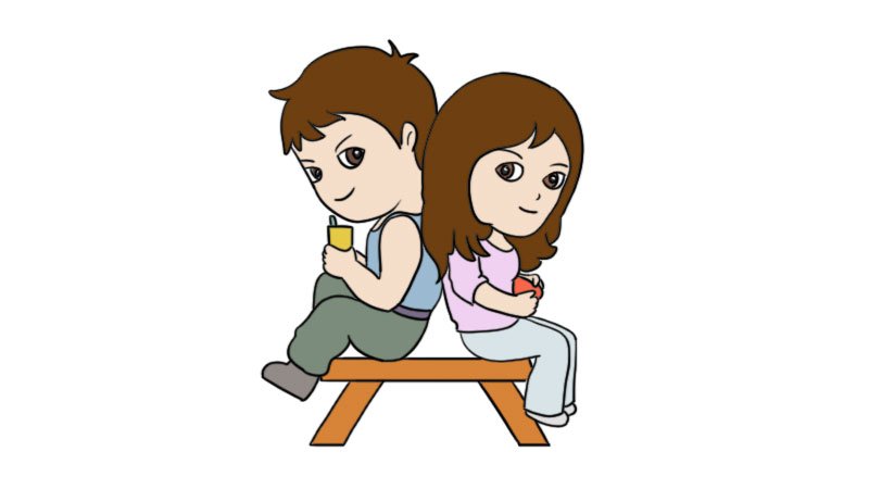 男女拍照姿势简笔画男女拍照姿势简笔画的画法
