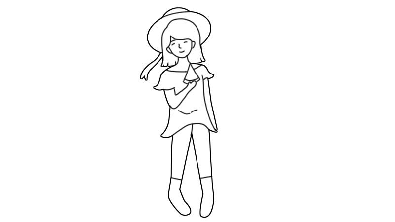 女孩吃瓜简笔画怎么画女孩吃瓜简笔画画法