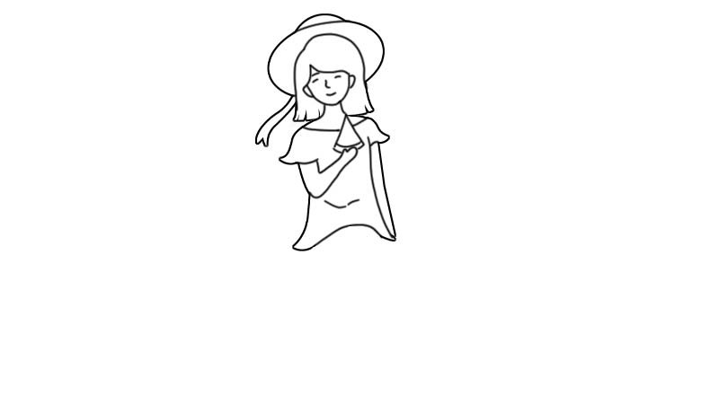 女孩吃瓜简笔画怎么画女孩吃瓜简笔画画法