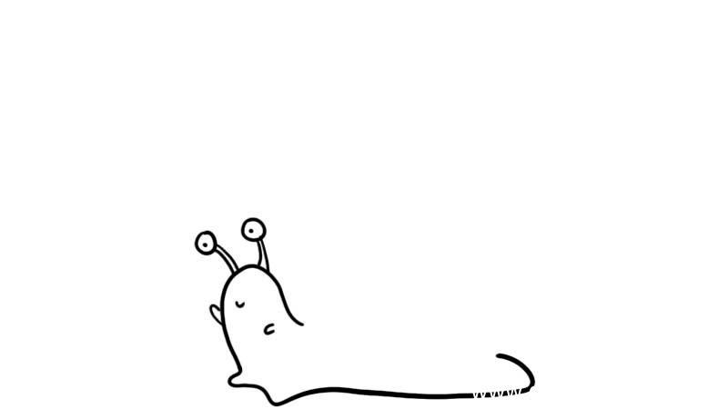 背着宝宝的蜗牛简笔画
