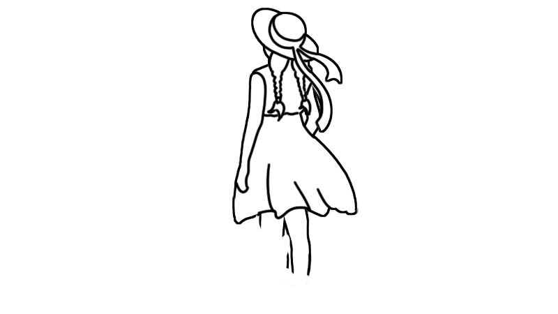 女孩背景简笔画教程女孩背景简笔画步骤