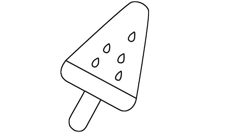 西瓜冰棍简笔画画法西瓜冰棍简笔画步骤