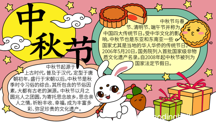 中秋节的来历手抄报 中秋节的来历手抄报的画法