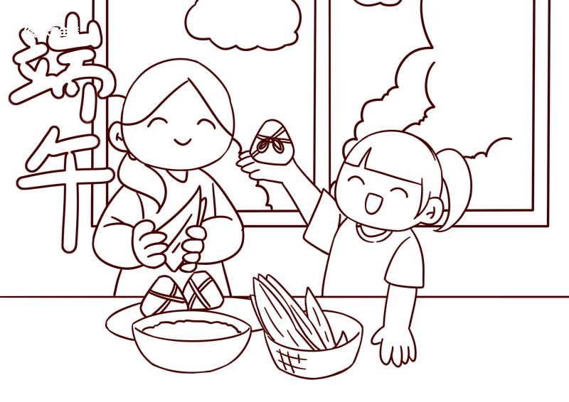 以端午节为主题的简笔画 端午节简笔画