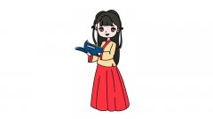 古装女孩简笔画 简单古装少女画