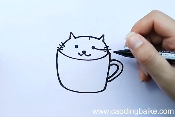 茶杯猫简笔画