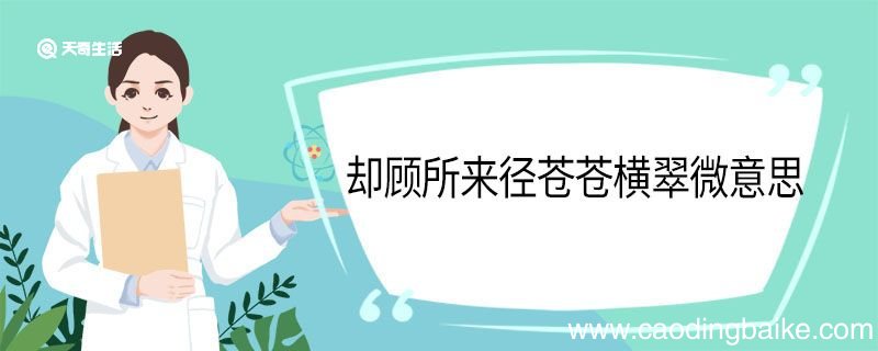 却顾所来径苍苍横翠微意思 却顾所来径苍苍横翠微翻译