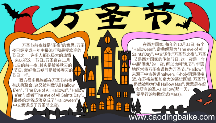 万圣节手抄报边框 万圣节手抄报边框的画法