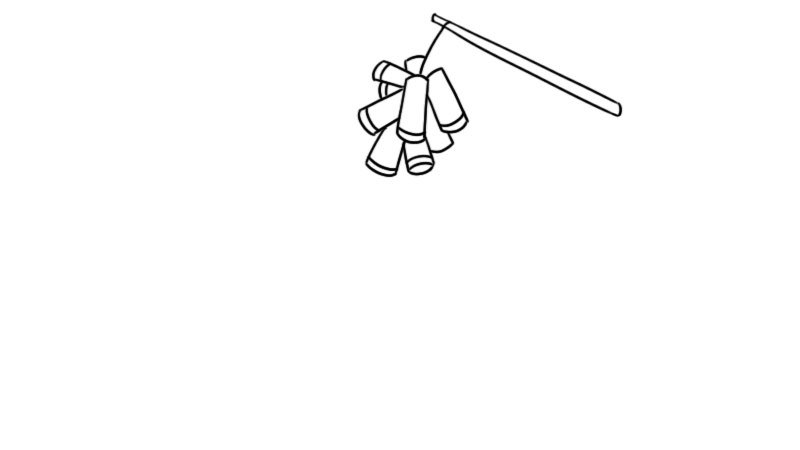 元旦鞭炮简笔画怎么画元旦鞭炮简笔画画法
