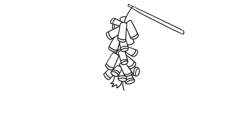 元旦鞭炮简笔画怎么画元旦鞭炮简笔画画法