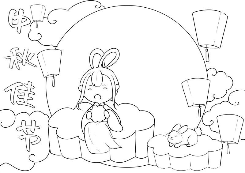 中秋节简笔画 中秋节简笔画简单