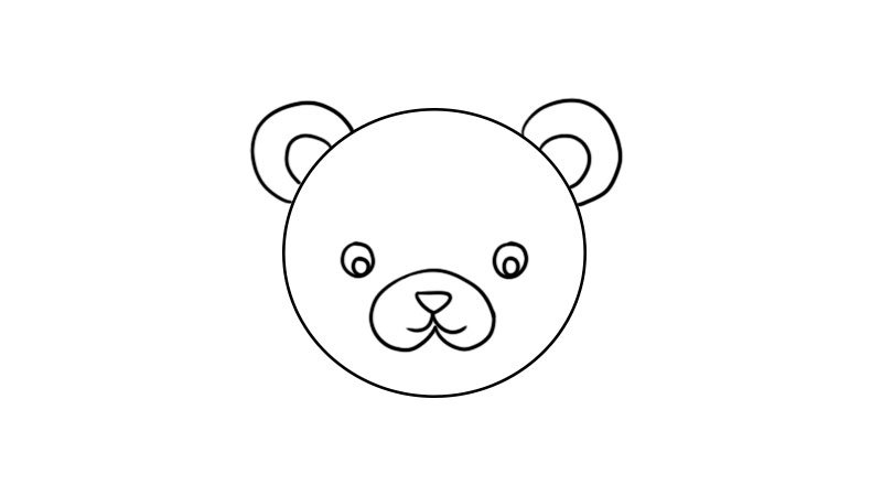 圆形动物头像简笔画画法圆形动物头像简笔画步骤