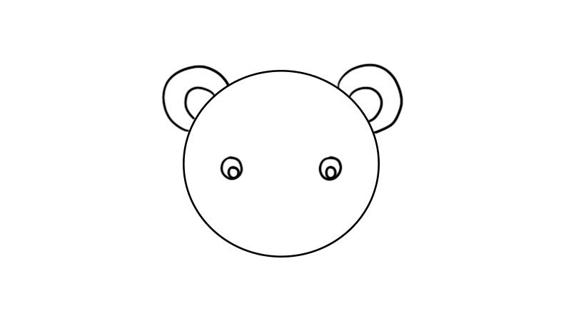 圆形动物头像简笔画画法圆形动物头像简笔画步骤