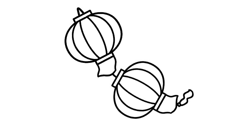 新年灯笼简笔画