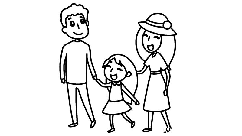 家庭日简笔画怎么画家庭日简笔画画法