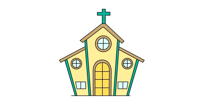 教堂简笔画如何画 教堂简笔画的画法