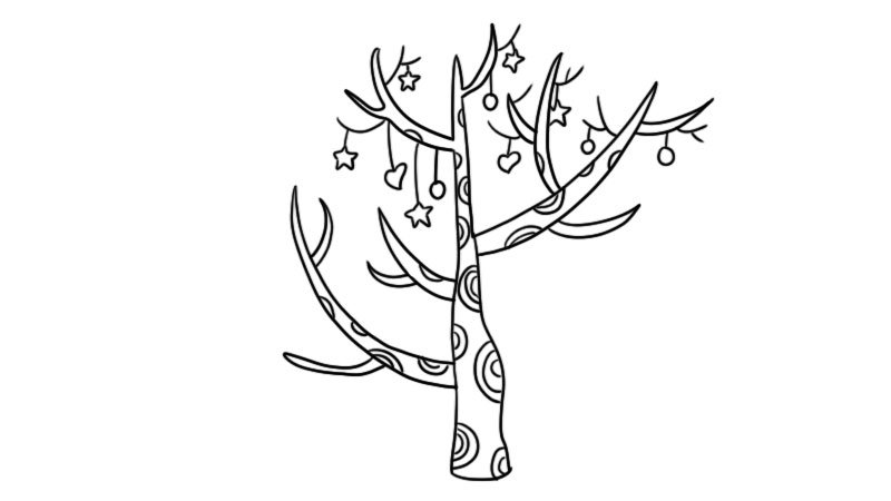 愿望树简笔画教程愿望树简笔画步骤