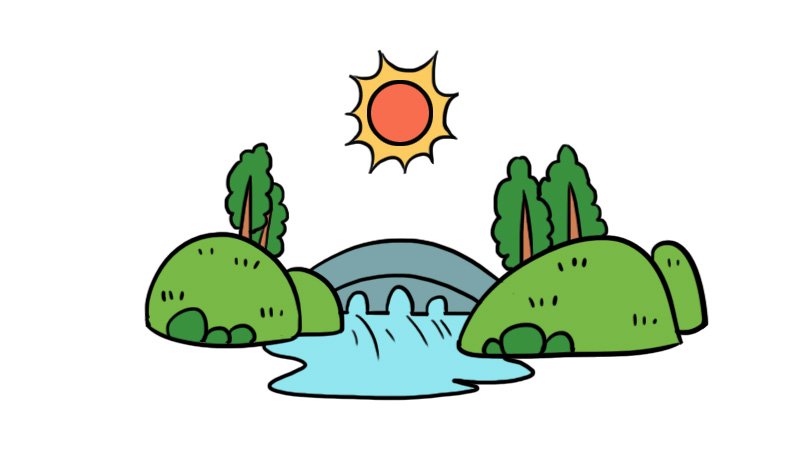 夏天风景简笔画 夏天风景怎么画