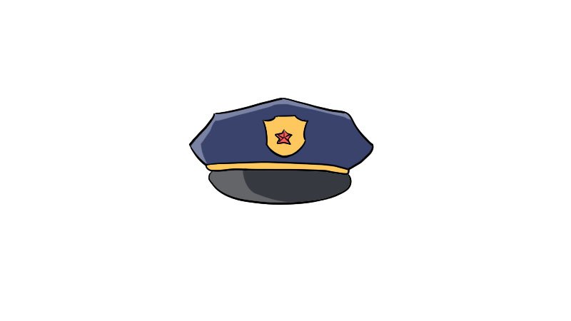 警察帽子简笔画教程警察帽子简笔画步骤