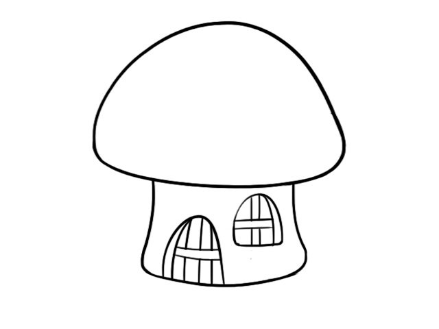 蘑菇房子简笔画 蘑菇房子简笔画画法