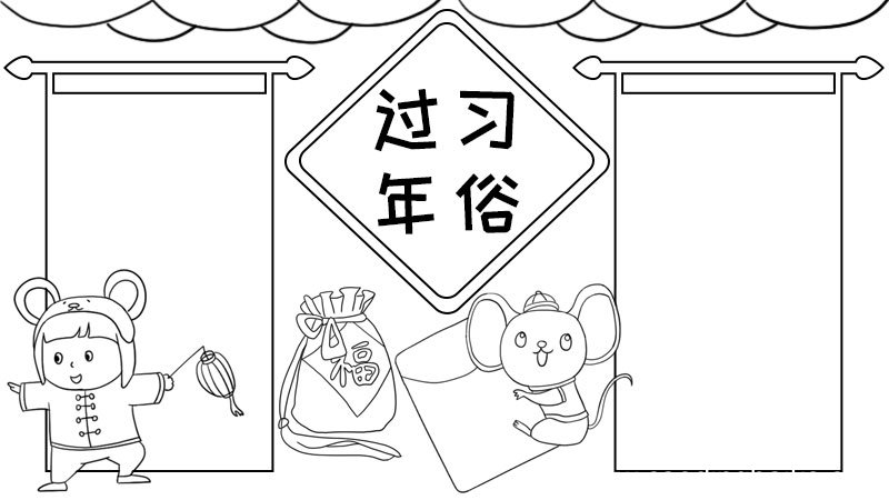过年习俗手抄报怎么画