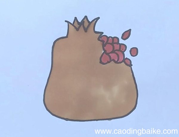 石榴简笔画石榴怎么画