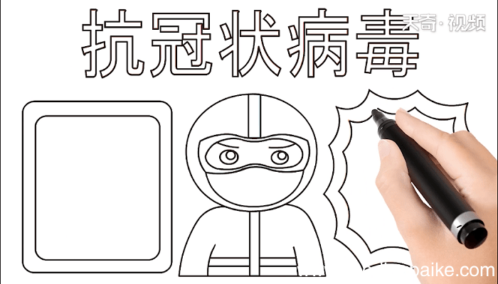 抗冠状病毒手抄报 抗冠状病毒画报