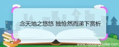 念天地之悠悠 独怆然而涕下赏析 赏析念天地之悠悠 独怆然而涕