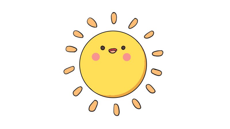 小太阳装饰怎么画