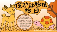 保护动物植物日手抄报 保护动物植物日的手抄报怎么画