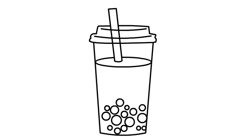 珍珠奶茶简笔画画法珍珠奶茶简笔画步骤
