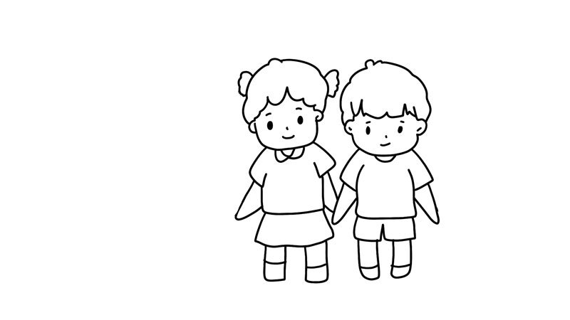 儿童手拉手简笔画画法儿童手拉手简笔画怎么画