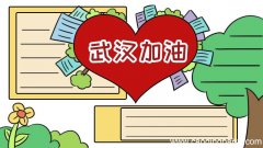 武汉加油 抗击病毒手抄报