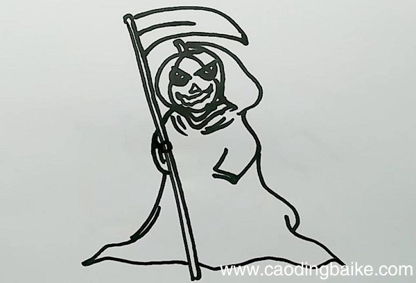 南瓜死神简笔画 南瓜死神的画法