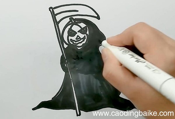 南瓜死神简笔画 南瓜死神的画法