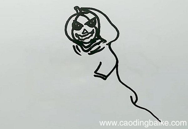 南瓜死神简笔画 南瓜死神的画法