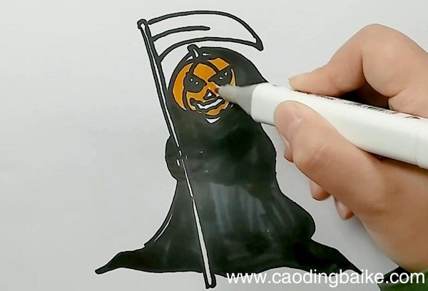 南瓜死神简笔画 南瓜死神的画法