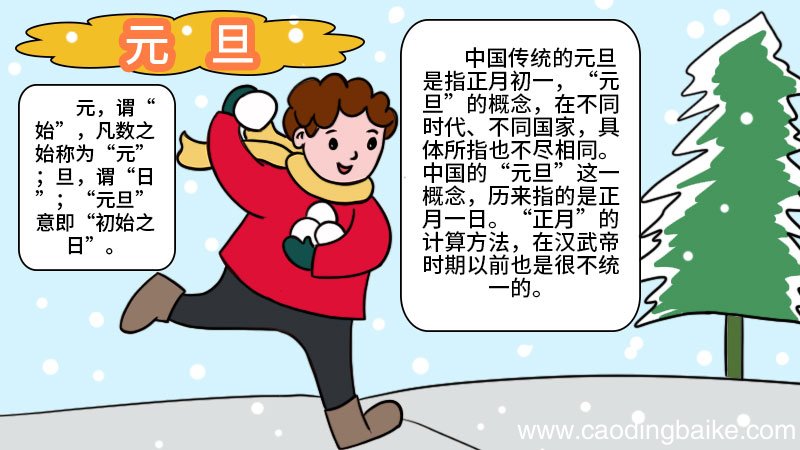 元旦手抄报怎么画