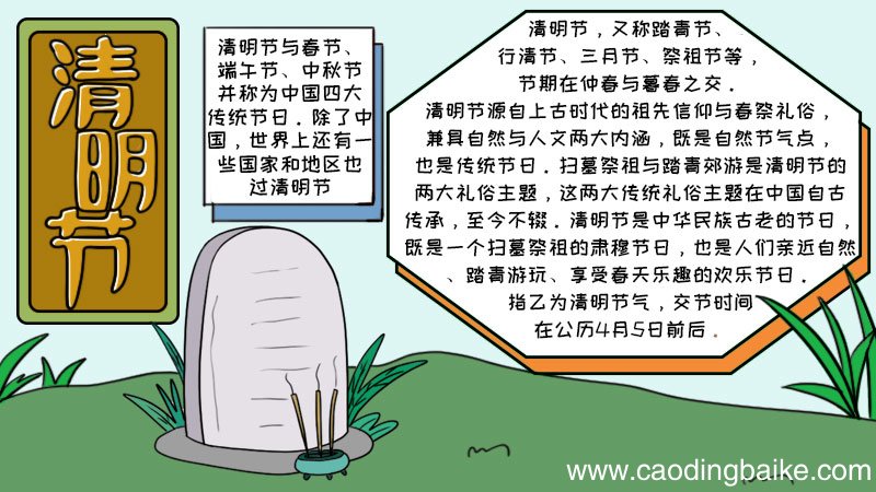 清明节手抄报模板内容怎么画