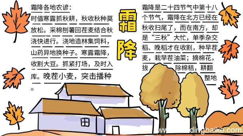 霜降手抄报怎么画 霜降手抄报的画法