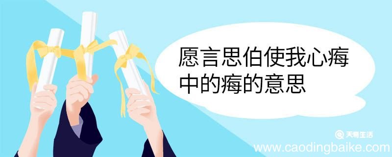 愿言思伯使我心痗中的痗的意思 愿言思伯使我心痗中的痗翻译