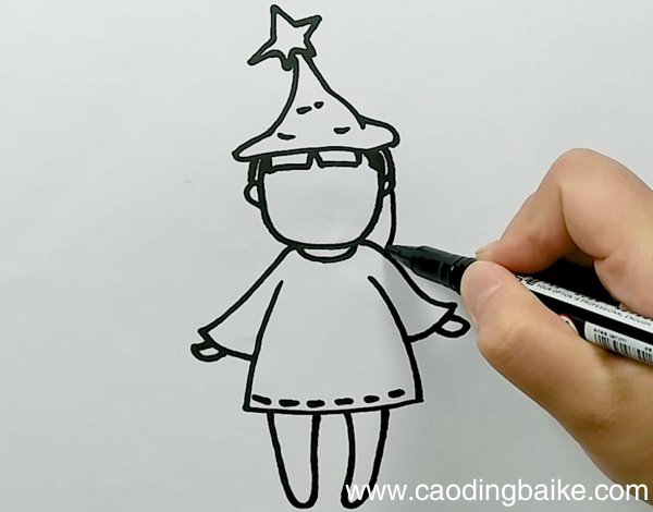 可爱小女巫简笔画可爱小女巫怎么画