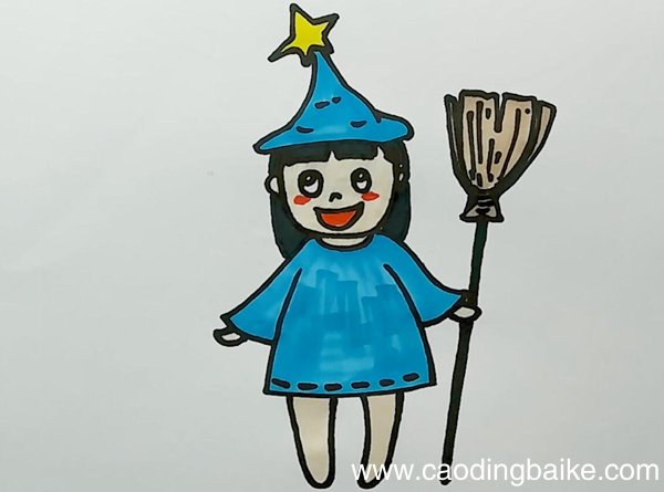 可爱小女巫简笔画可爱小女巫怎么画