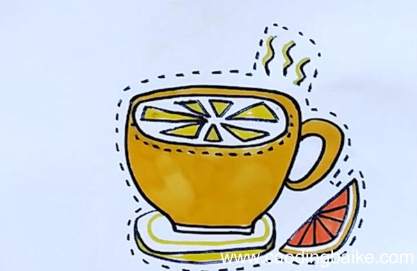 柠檬茶简笔画柠檬茶画法
