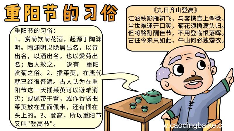 重阳节的手抄报怎么画 怎么画重阳节的手抄报