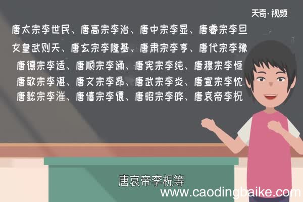 唐朝皇帝顺序表唐朝皇帝有哪些