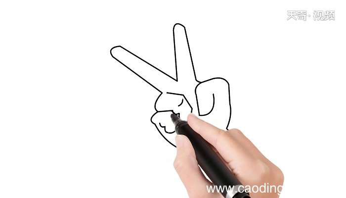 剪刀手简笔画 剪刀手简笔画怎么画