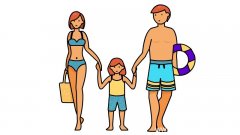 一家人去海边简笔画步骤一家人去海边简笔画画法