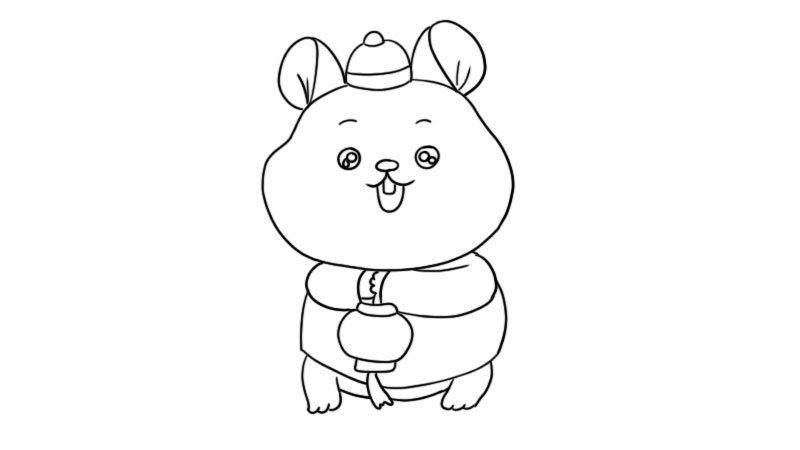 老鼠过年简笔画怎么画
