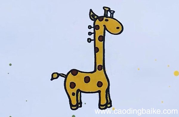 长颈鹿简笔画 简笔长颈鹿的画法